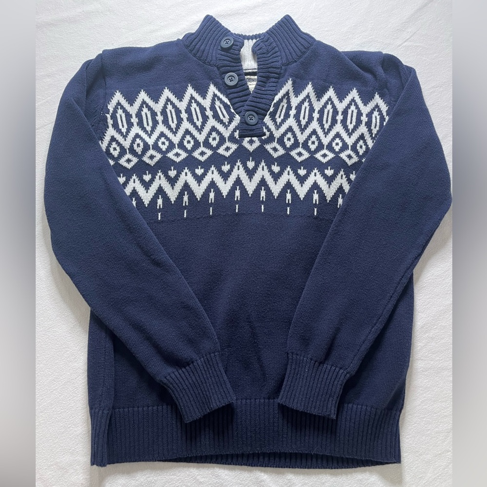 Cherokee Youth Navy and White Turtleneck Sweater‎ Nordic Design XL